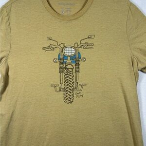 Banana Republic Short-Sleeve Motorcycle Graphic Tee - Olive with Blue Accent